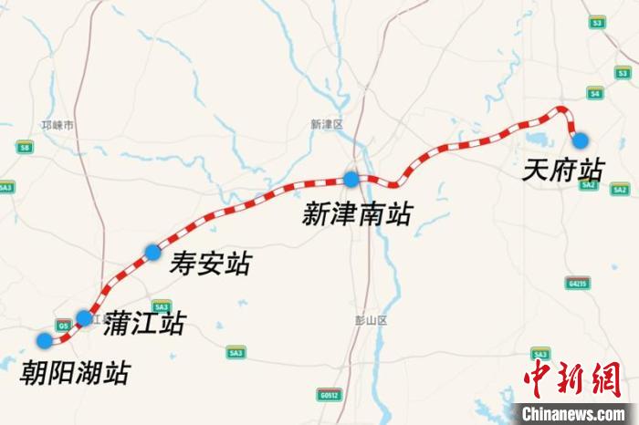 成都鐵路樞紐天府至朝陽湖段線路圖。　國鐵集團(tuán)供圖