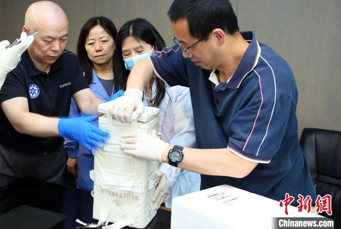 科研人員查看隨神舟十五號返回地面的空間科學(xué)實驗樣品。　中科院空間應(yīng)用中心 供圖