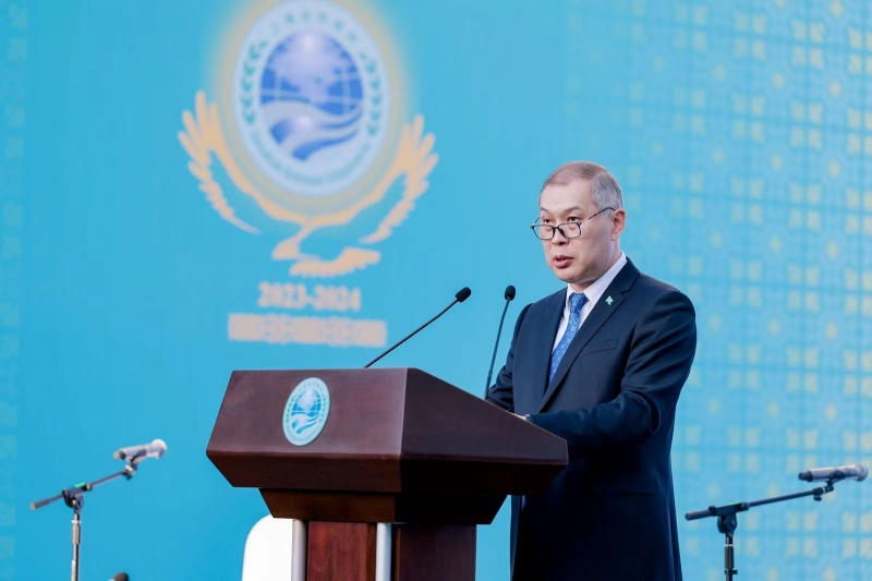 哈薩克斯坦駐華大使努雷舍夫致辭。主辦方供圖
