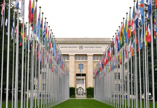 這是2023年5月21日在瑞士日內(nèi)瓦拍攝的聯(lián)合國(guó)萬(wàn)國(guó)宮。新華社記者連漪攝