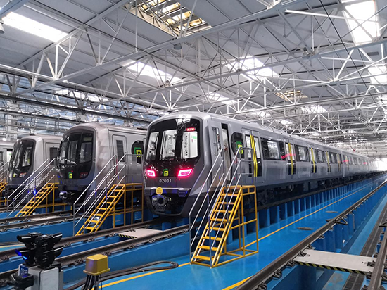 石家莊地鐵二號(hào)線列車。 中車齊車集團(tuán)石家莊公司供圖