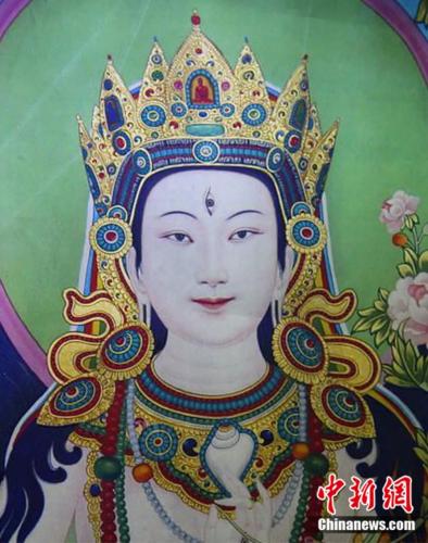 安多強巴繪制的《度母》唐卡。<a target='_blank' href='/'><p  align=