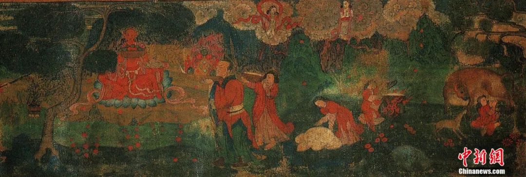 14世紀唐卡卷軸畫《女神》局部。<a target='_blank' href='/'><p  align=