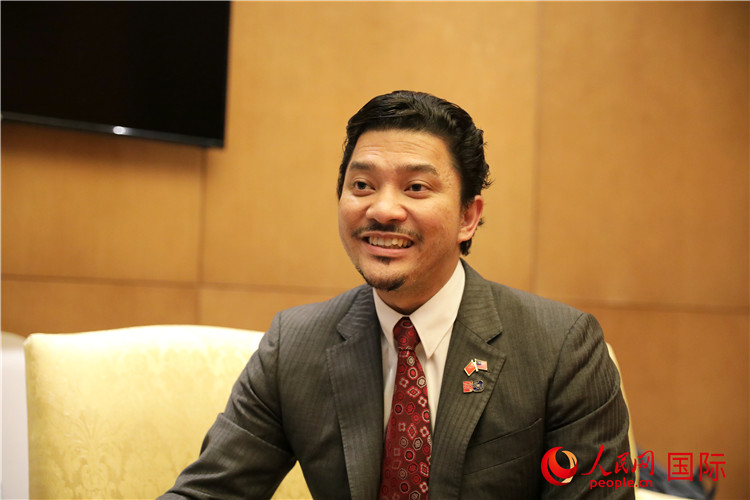 馬來西亞駐華大使館教育參贊沙烈胡丁在2024中國-東盟教育交流周期間接受人民網(wǎng)專訪。人民網(wǎng) 王婧攝