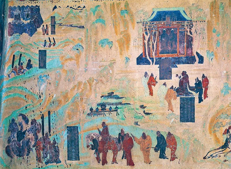 圖為莫高窟第323窟《張騫出使西域圖》。敦煌研究院供圖