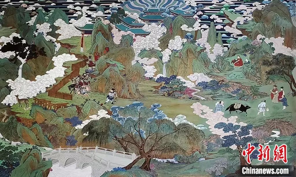臨摹、補(bǔ)繪的青海瞿曇寺壁畫。受訪者 供圖