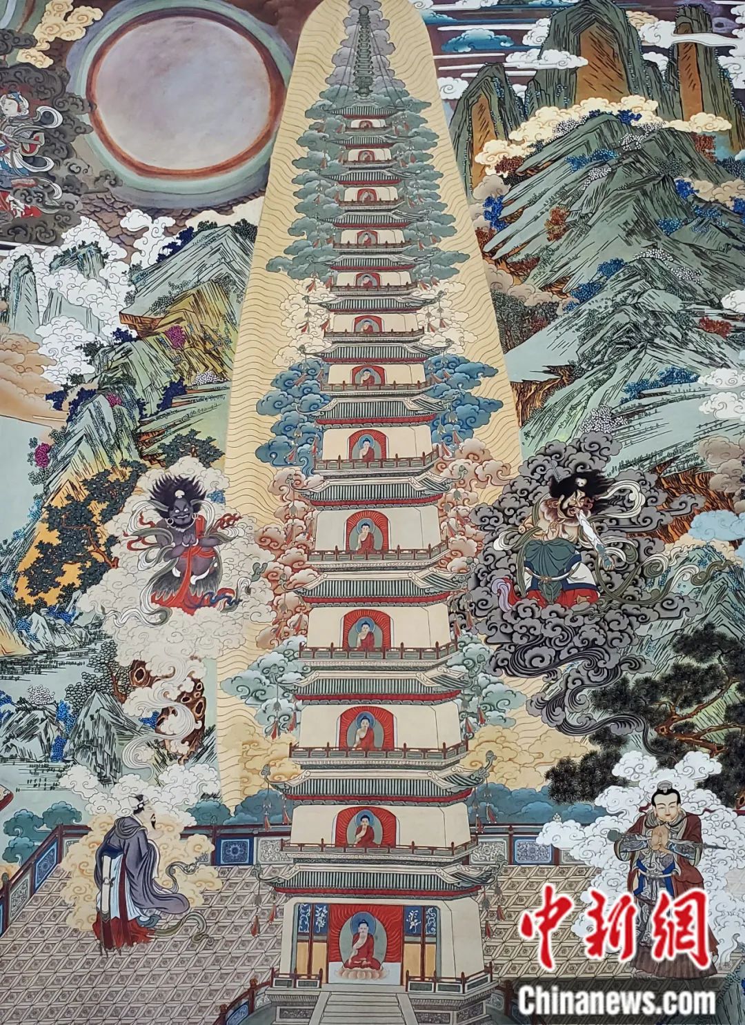 臨摹、補繪的青海瞿曇寺壁畫。受訪者 供圖