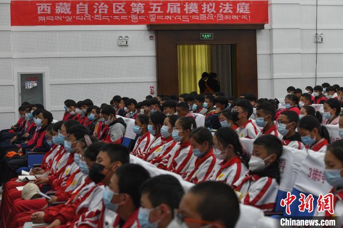 圖為西藏自治區(qū)第五屆模擬法庭現(xiàn)場?！∝暩聛硭?攝