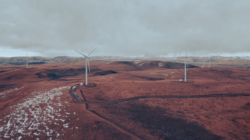 西藏自治區(qū)那曲市色尼區(qū)100兆瓦風(fēng)電。趙清鵬攝